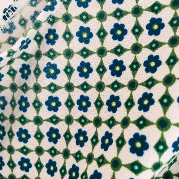 Talbots Green and Blue Patterend Blouse - Picture 3 of 4